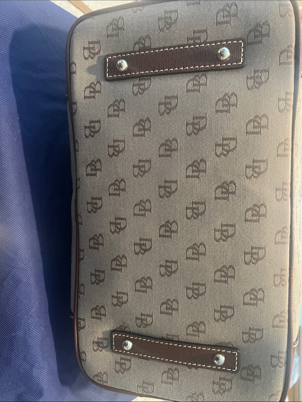 Dooney & Bourke Tan Monogram Satchel with Brown Zip Wallet - Picture 6 of 10